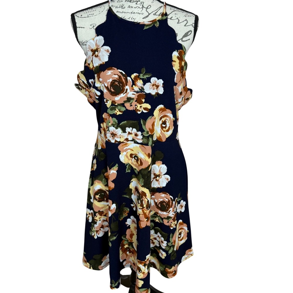 Altard State Floral Print Dress‎ Halter Neck Sleeveless Party Dress L